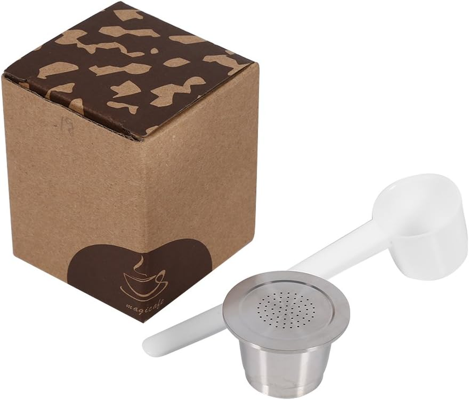Refillable Coffee Capsule for Stainless Steel Reusable Capsule Coffee Pods with Spoon Reusable Capsules Suitable for Coffee Machines image number 2