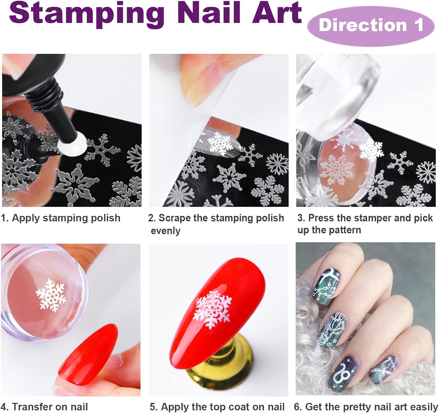 Nail Stamper Nail Art Brushes - French Tip Nail Stamp Clear Nail Art Stamper Jelly with Scraper, 3Pcs Nail Pen Brushes, Soft Silicone Stamper Printer DIY French Tip Nail Stamping (3Pcs)