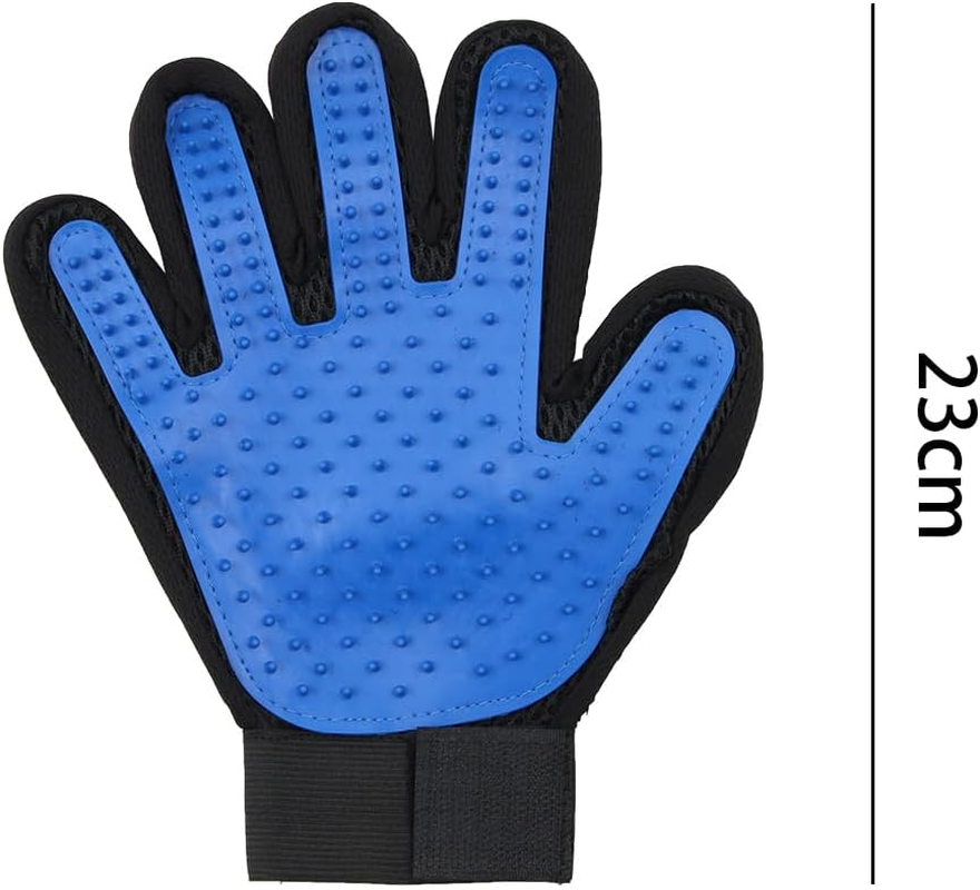 Namvo 2Pcs Pet Gloves Gentle Grooming Gloves High Performance Glove Massage Gloves with Improved Five Finger Design - Great for Dogs and Cats (Blue)