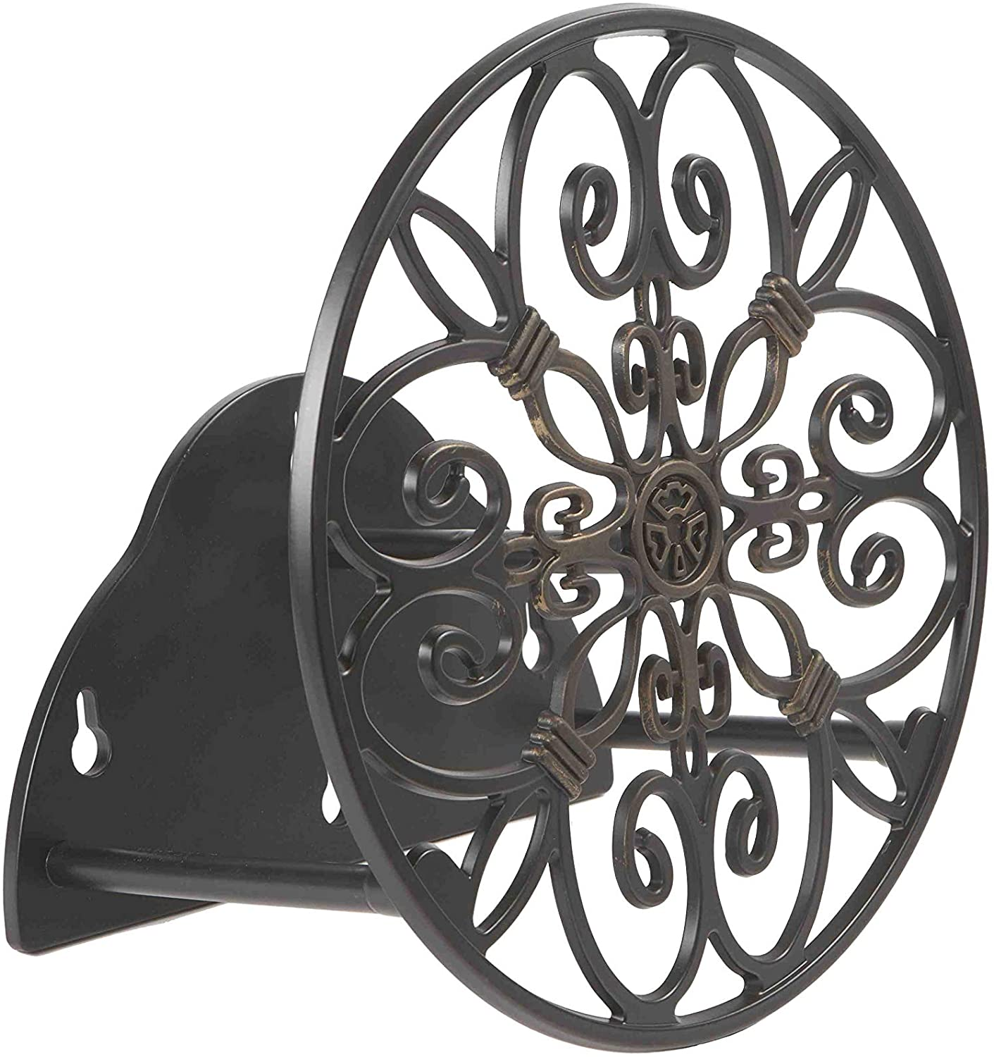 Liberty Garden Products 670 Wall Mounted Decorative Hose Butler, Holds 125-Feet Of, Black