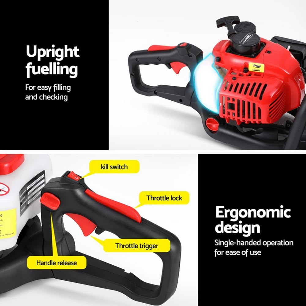 GIANTZ 25.4Cc Petrol Hedge Trimmer 24 Dual Blade Tree Grass Pruner Cutter Tool image number 1