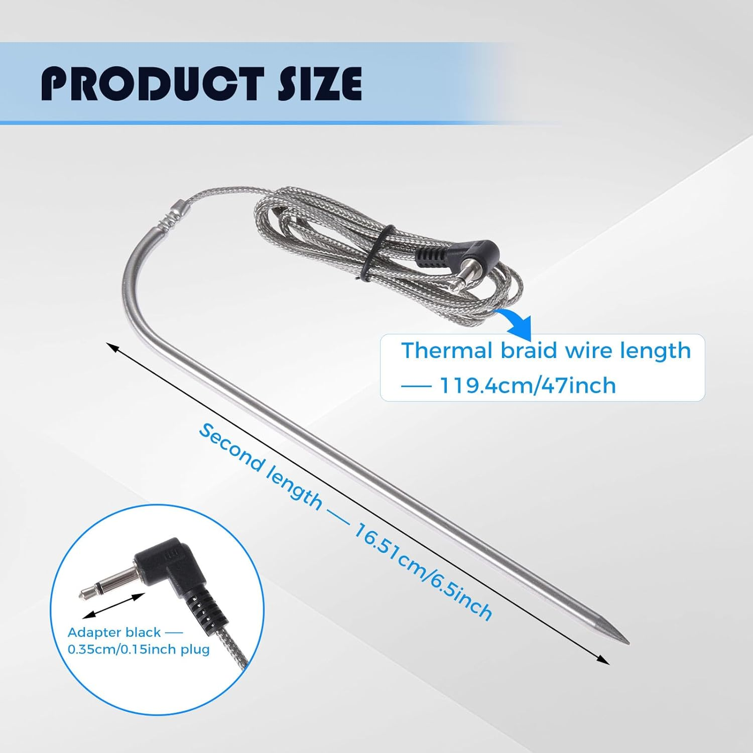 Dophee Meat Thermometer, Upgraded Replacement Temperature Probe Sensor, Compatible with All Pit Boss Wood Pellet Grills, Digital Display image number 3