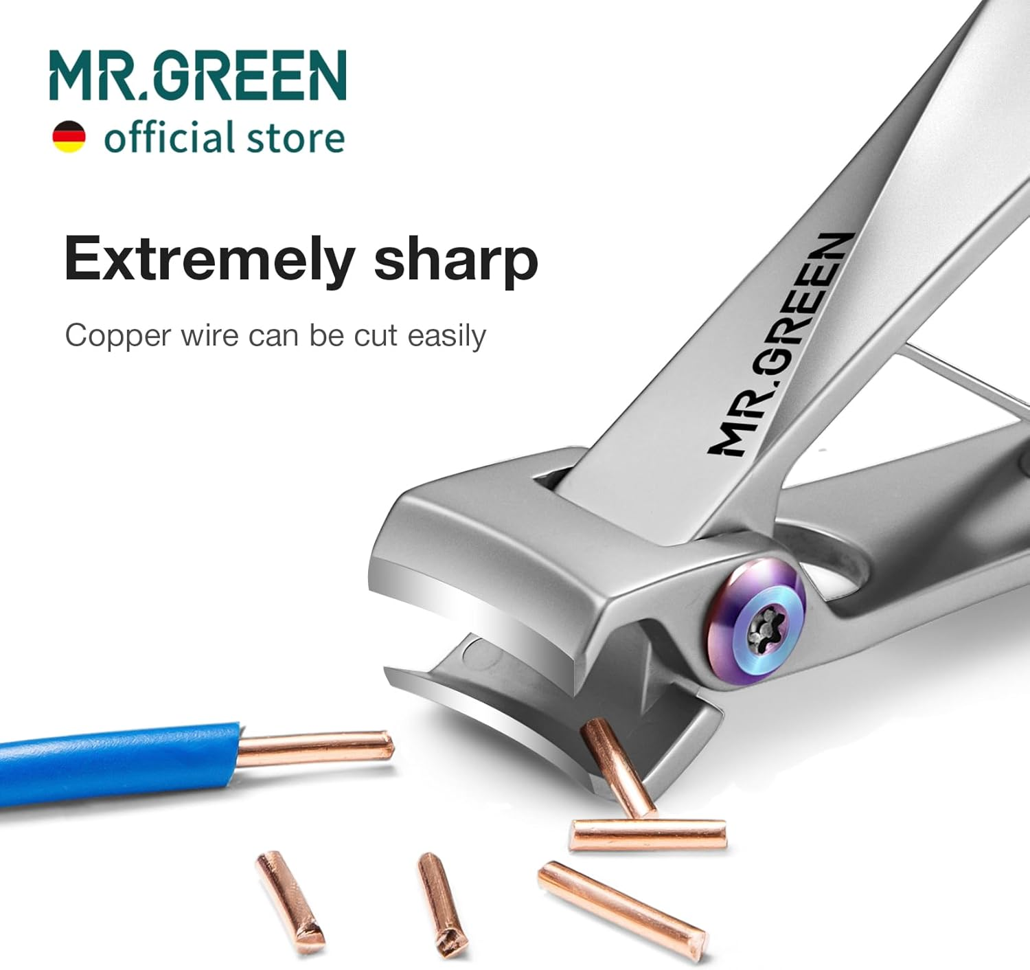 MR.GREEN Wide Jaw Opening Nail Clipper, Stainless Steel, Large - Nail Clipper (Large) image number 2