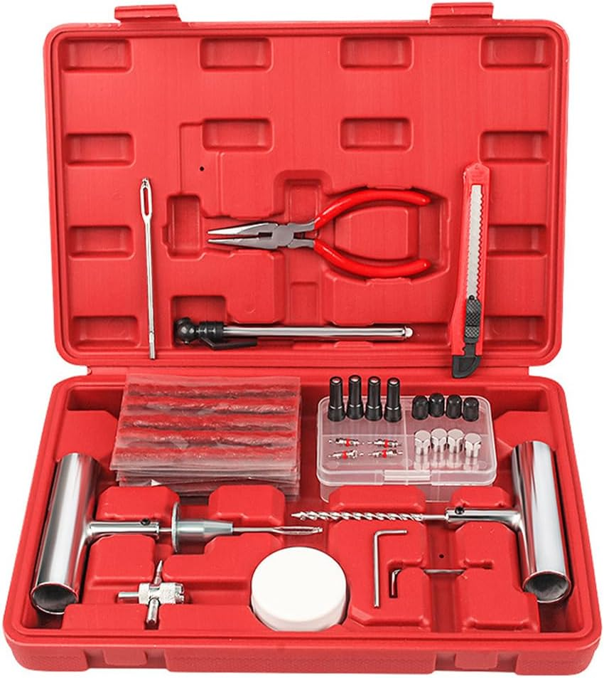 TOMVAES Tire Repair Kit - 68Pcs Heavy Duty Tire Repair Tools & Tire Repair Set,Heavy Duty Tire Tube Recovery Plugs for Car, Motorcycle,Tractor, RV, Suv,Lawn Mower image number 3