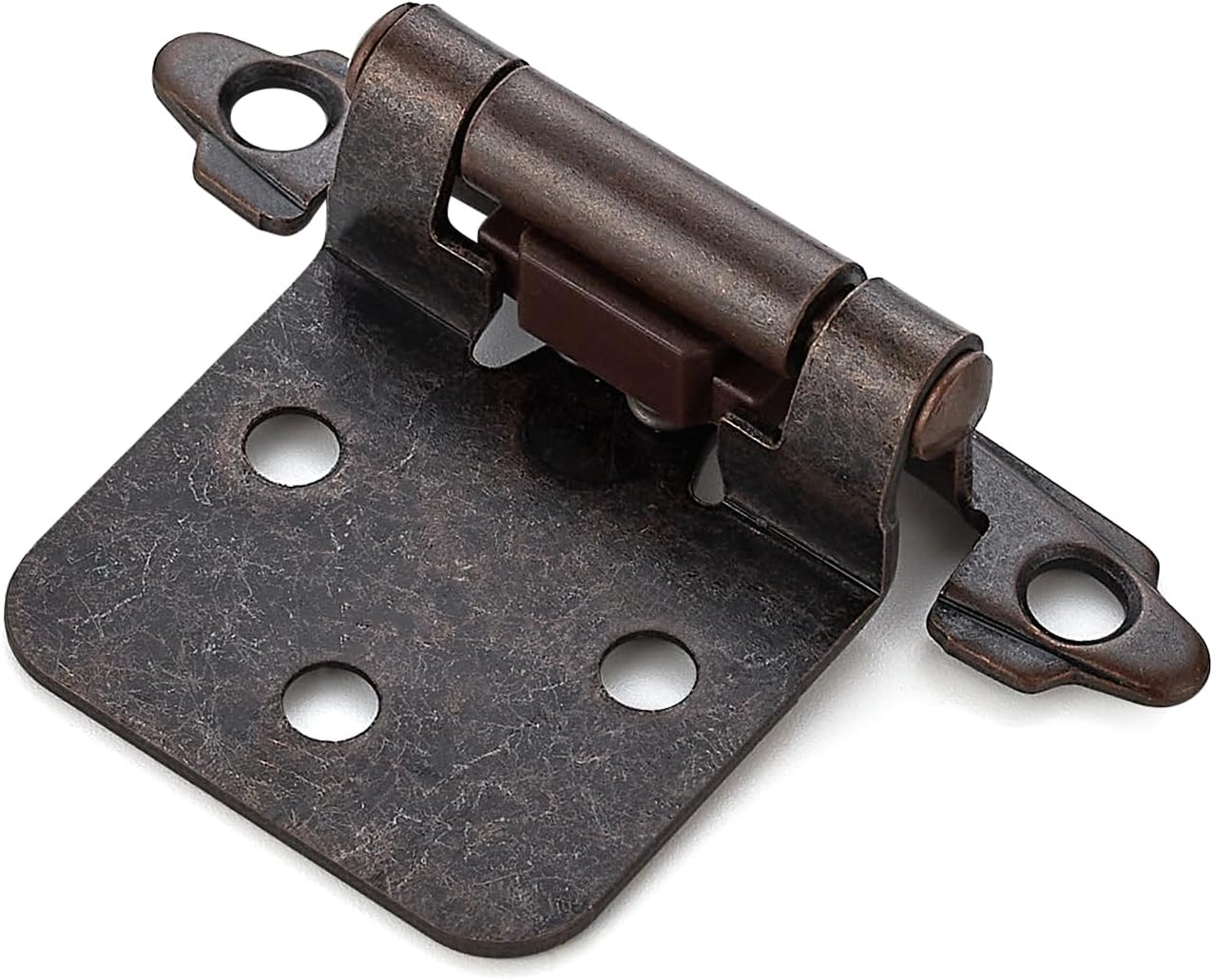 Home Expert 30 Pack (15 Pairs) Matte Black Cabinet Hinges for Kitchen Doors, Self-Closing, 1/2 Inch Overlay (Variable), Semi-Concealed Face Frame, Surface Mount Cabinet Hardware