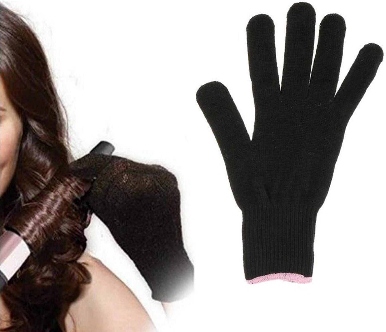 Heat Resistant Gloves Thermal Gloves Non-Slip Comfortable for Hair image number 3
