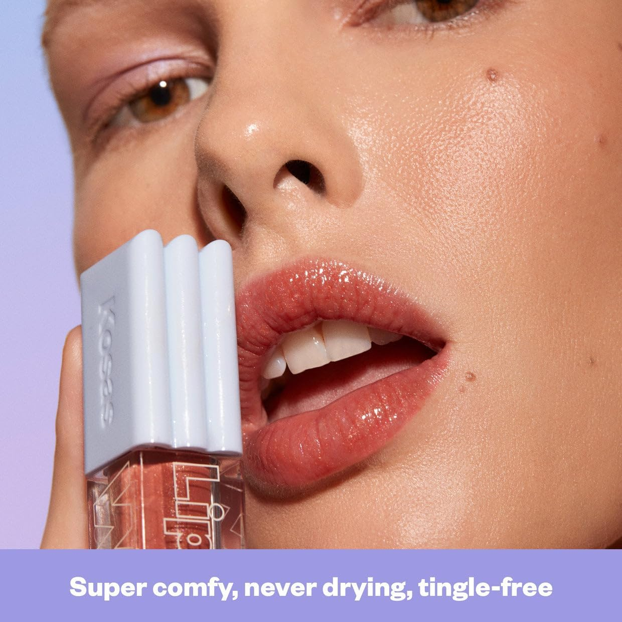 Kosas Wet Lip Oil Gloss - Hydrating Lip Plumping Treatment with Hyaluronic Acid & Peptides, Non-Sticky Finish (Dip) - Dip image number 2