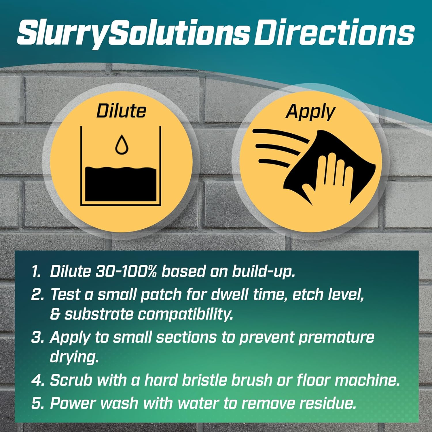 Slurry Solutions Acid Replacement Cleaner Concentrate - Tile, Stone, Brick & Grout Cleaner & Rust Remover - Non Toxic & Odorless Multi Surface Cleaner & Concrete Etcher - 1 Litre