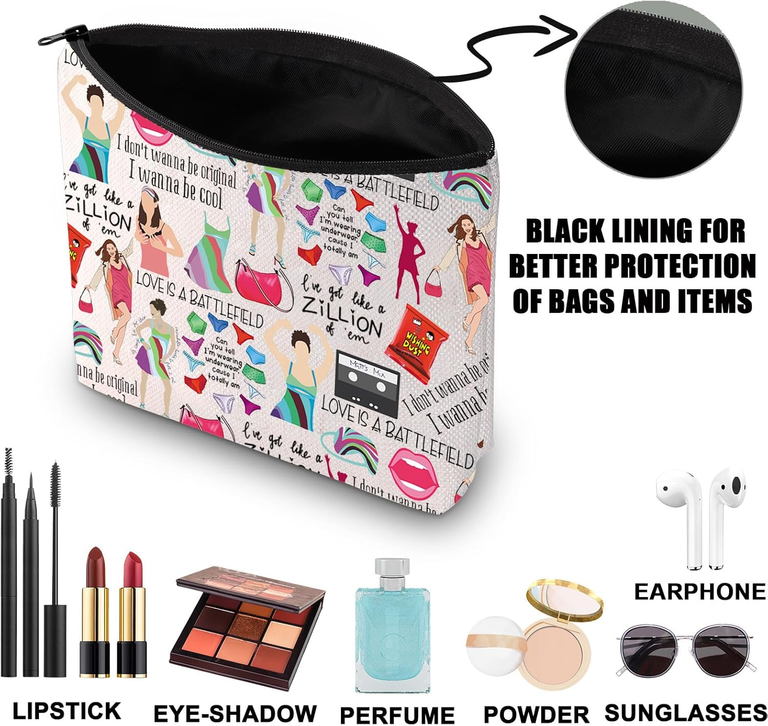 G2TUP Thirty Flirty & Thriving Makeup Bag Jenna 13 Gifts 30Th Birthday Party Bag Dirty Thirty Gifts, LOVE IS A, Fit image number 5