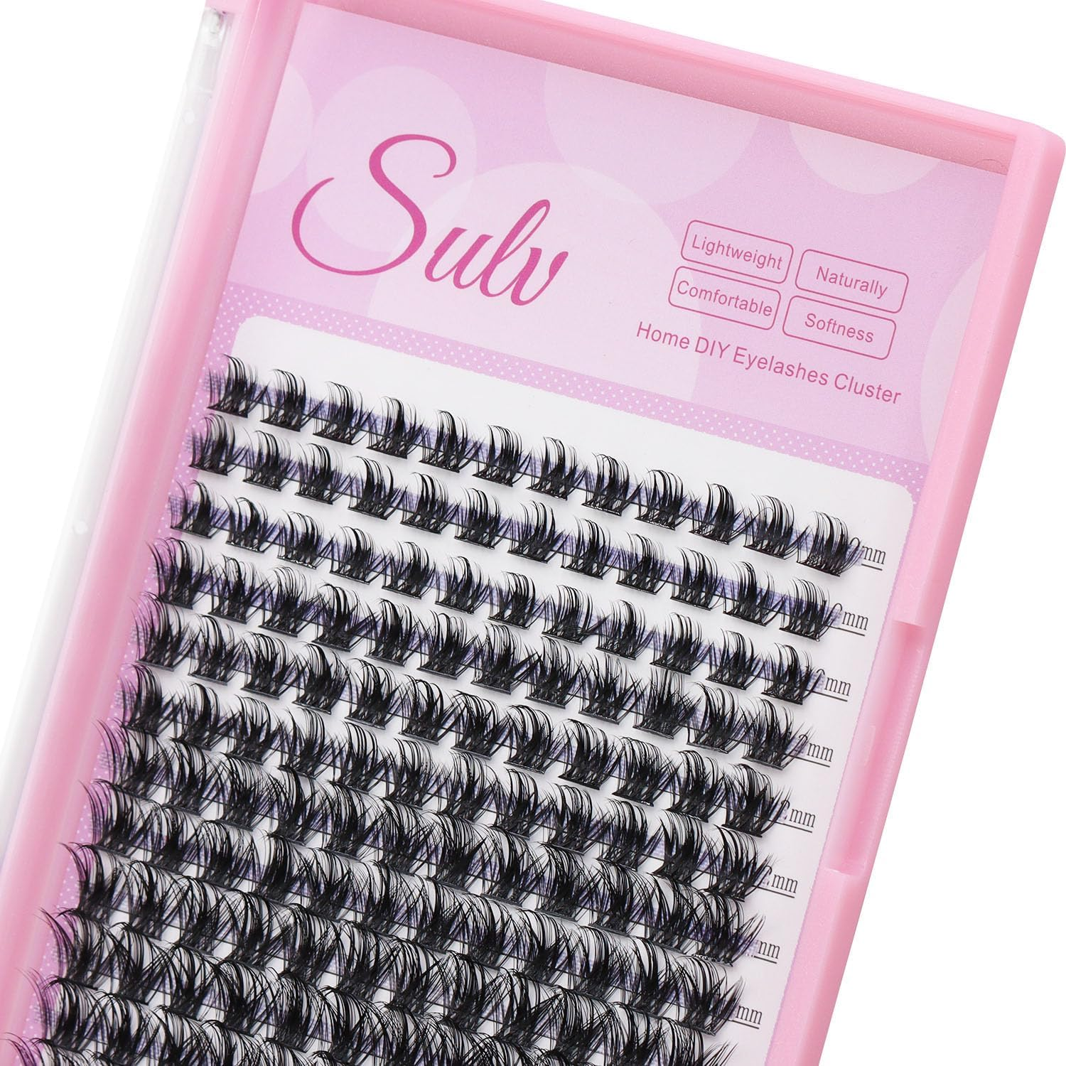 10/12/14/16Mm Mixed Size Eyelash Clusters Eyelash Extensions Color Black C Curl and D Curl to Choose Soft Material Charming Eyelashes (Black, 10Mm) image number 1