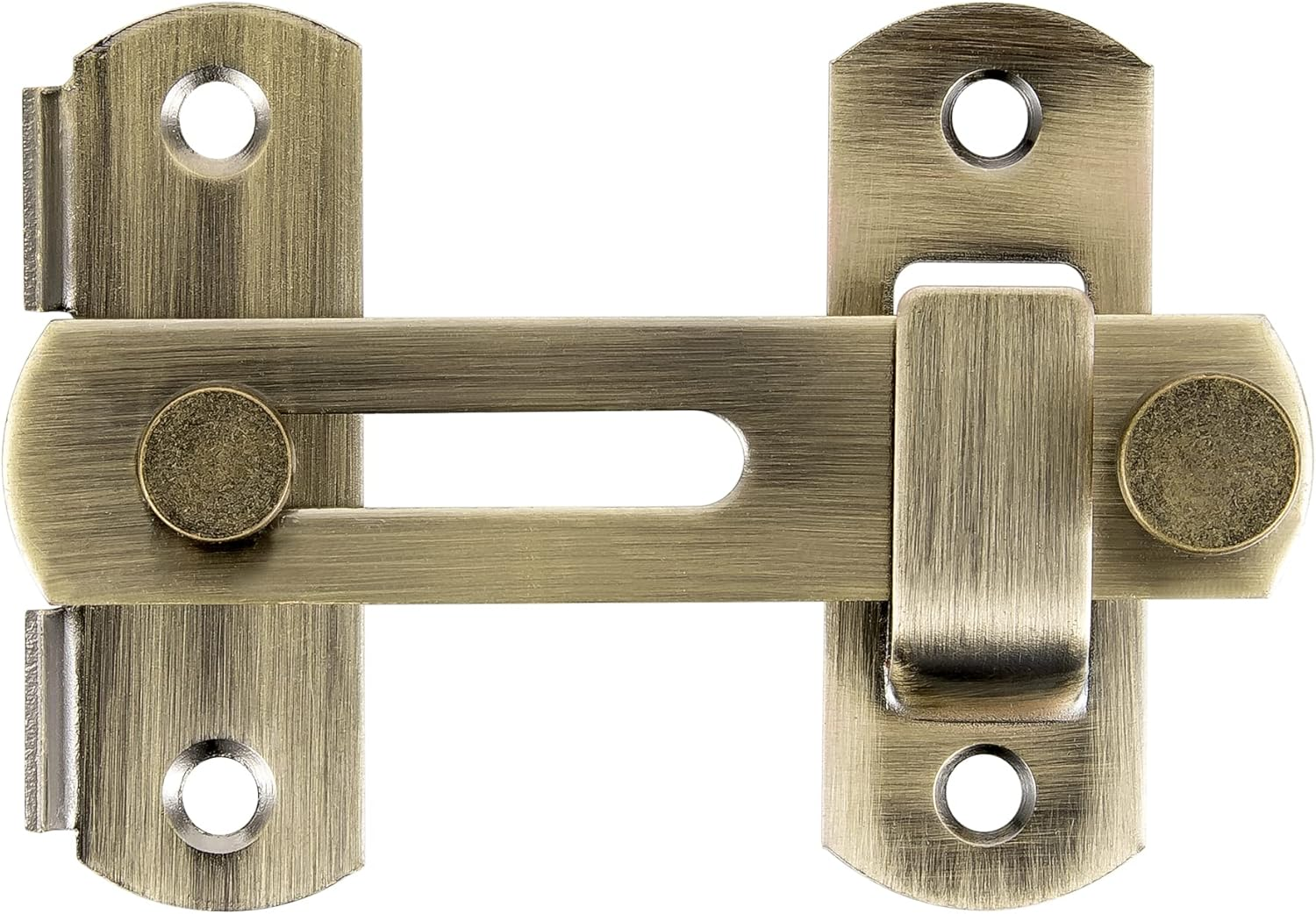 INIRET 2 Packs Barn Door Latches，3.93&rdquo; X 2.75&rdquo; Bronze Stainless Steel Barn Gate Flip Door Latch Bi-Fold Door Lock,Sliding Door Antique Lock Gate Latches Wine Cabinet Carbon Steel Closet Door Latches - Bronze_4 Pack image number 6