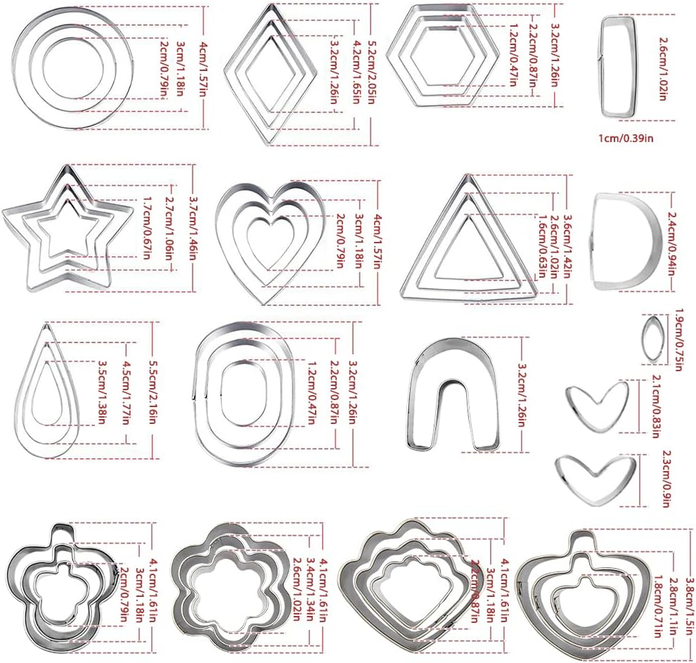 100 Pcs Polymer Clay Cutters Set, AIFUDA 49 Shapes Clay Earring Cutters with 51 Earrings Accessories for Polymer Clay Earrings Jewelry Making image number 4