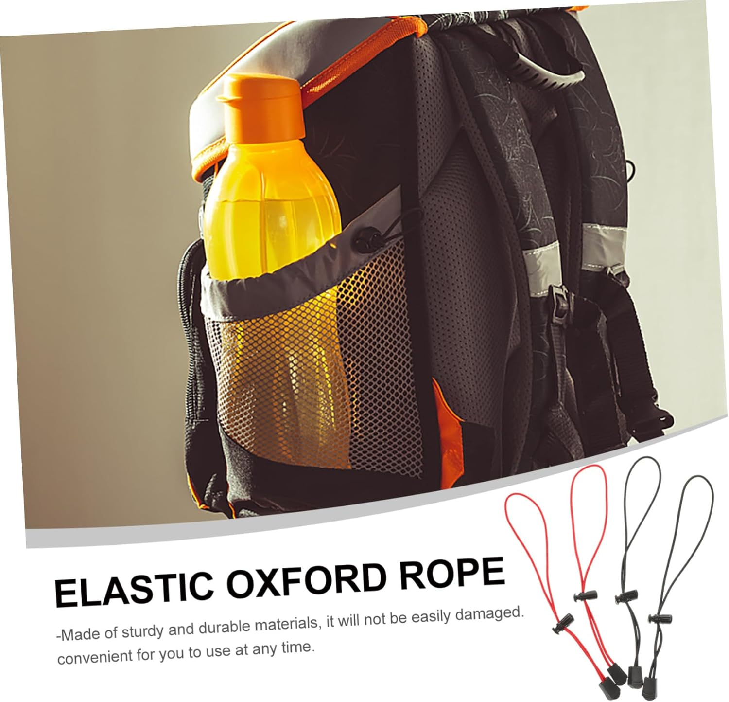 BCOATH 4Pcs Adjustable Elastic Rope Tie down Straps for Backpack Outdoor Travel Storage Fastening image number 4