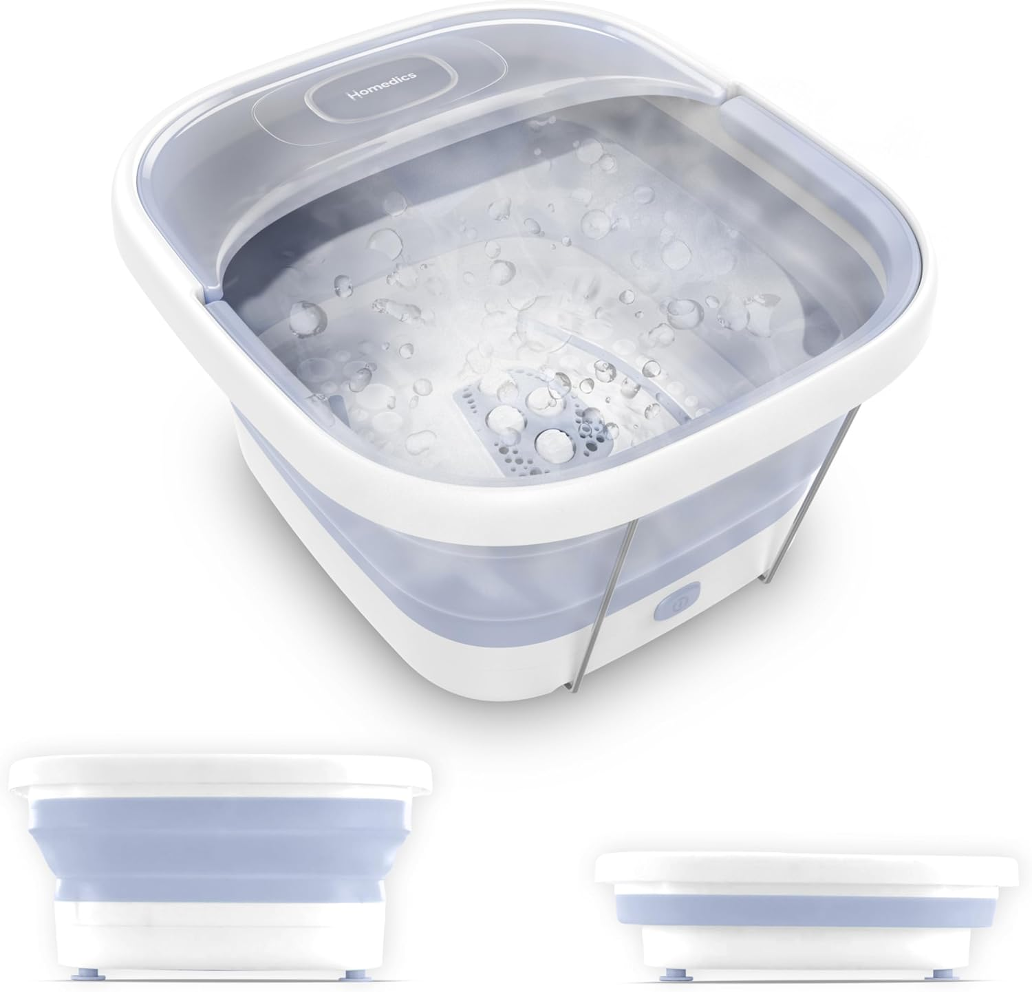 Homedics Smart Space Essential Collapsible Footbath, Invigorating Bubble Massage, Heatkeep Technology, Patented Collapsible Design, Safety-Lock System, Safe for Bath Salts, Bath Salts Included image number 3