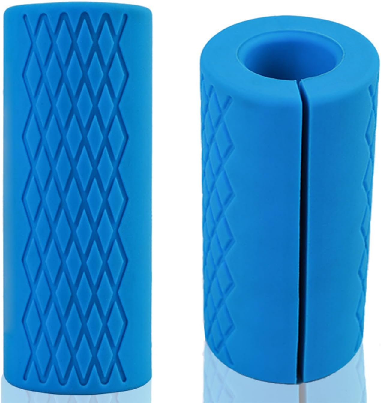 Wilsonzin Dumbbell Grips Silicone Grips Barbell Grips Silicone Barbell Grips Silicone Barbell Handle Barbell Pad for Barbell and Dumbbell Training Muscle Building, Blue, 1 Pair image number 4