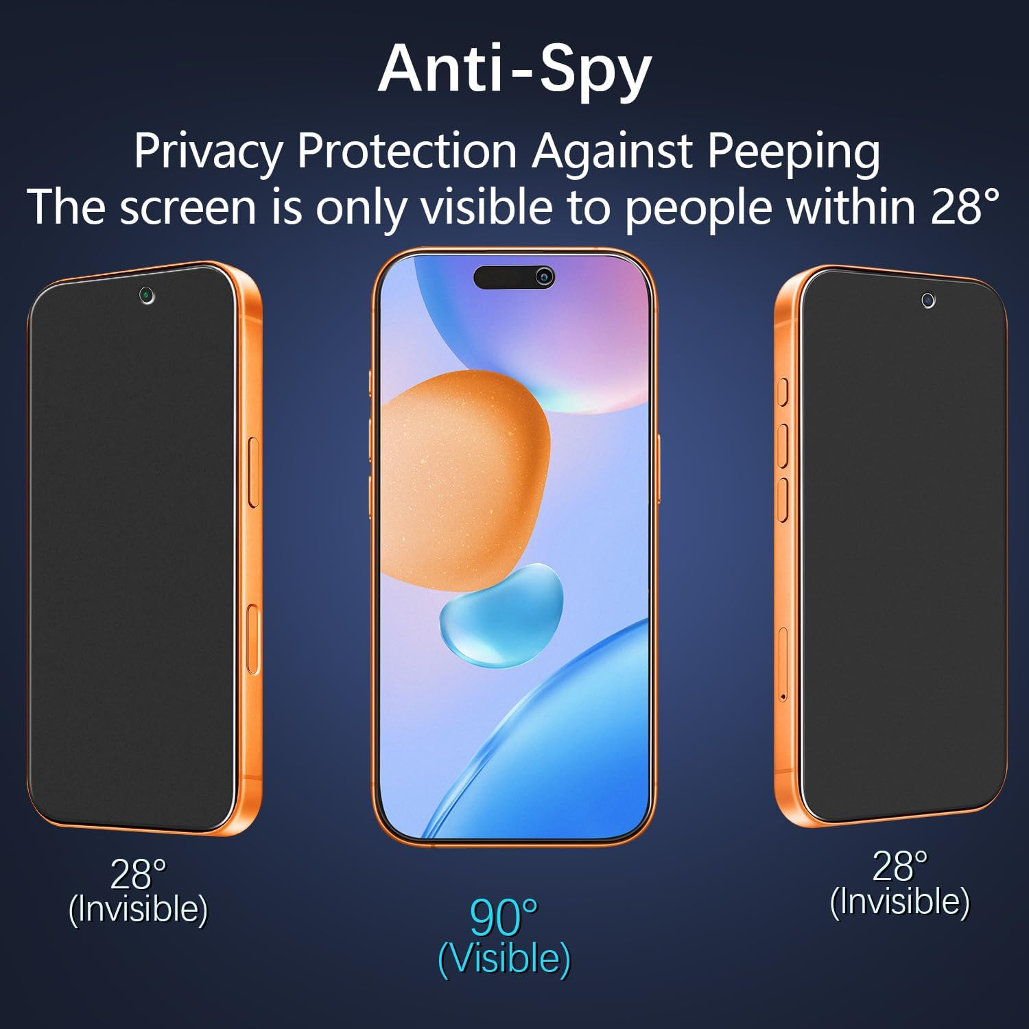 KATIN 2 Pack Matte Privacy Screen Protector for Iphone 17 Pro Max 6.9 Inch Anti-Spy Tempered Glass, anti Glare, anti Fingerprint, Bubble Free image number 3