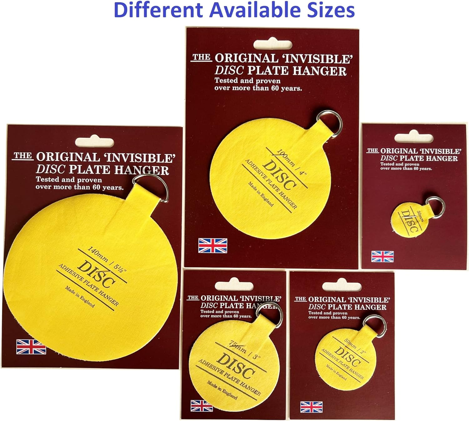 Disc Plate Hanger for Walls- Strong Invisible Plate Holder of Size 100Mm -Pack of 5 Self Adhesive Stick on Hooks for Picture Plate Hanging Wall Plate Holder Decoration Plate Hanging Disk. image number 6