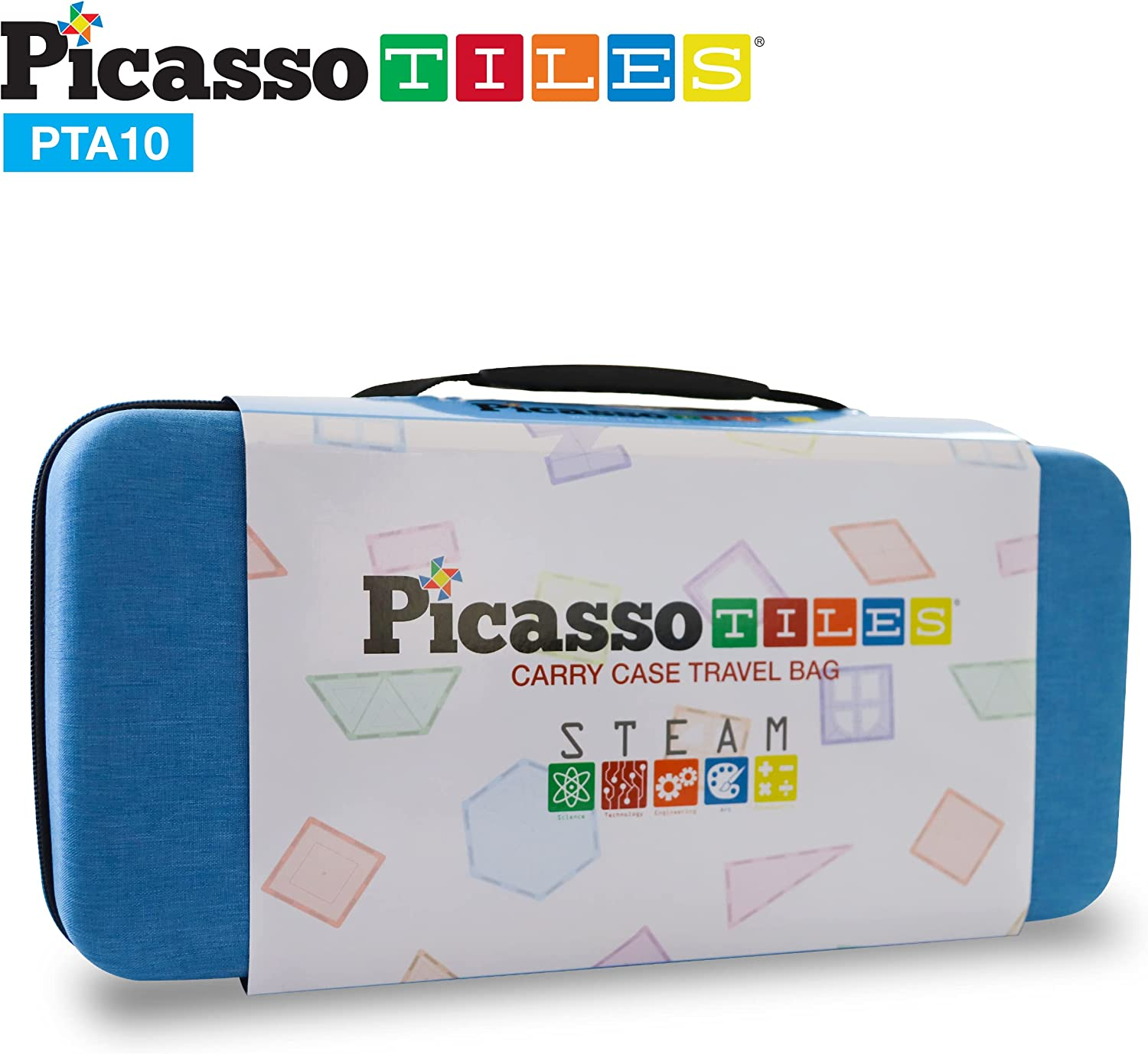 Picassotiles Picassotoys Toy Carry Case Magnetic Tiles Construction Blocks Travel Bag EVA Storage Organizer Box Action Figure Character Accessory STEM STEAM Toys Portable Water Resistant Oxford Cloth image number 3