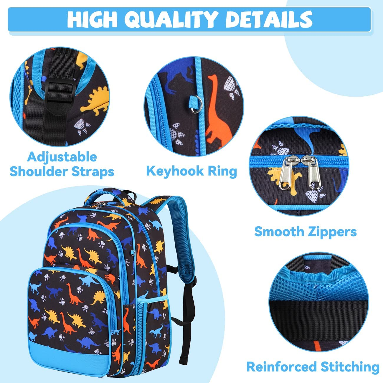 Kids Backpacks,Vaschy Large Water Resistant Backpack for Preschool/Primary/Elementary School Bookbag for Boys Girls with Reflective Tape image number 2