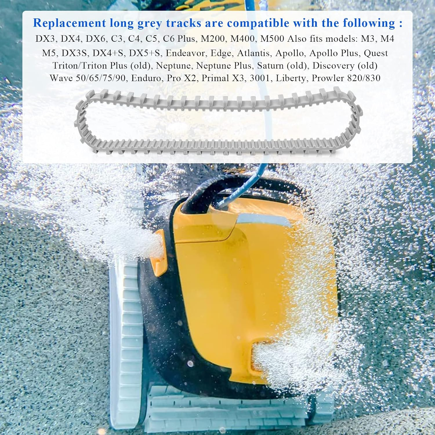 Pool Timing Track Fitfor MAYTRONICS Dolphin Pool Cleaner Replacemen Dolphin Timing Tracks Parts Number9985006-R2 (Gray, 2 Pack) image number 3