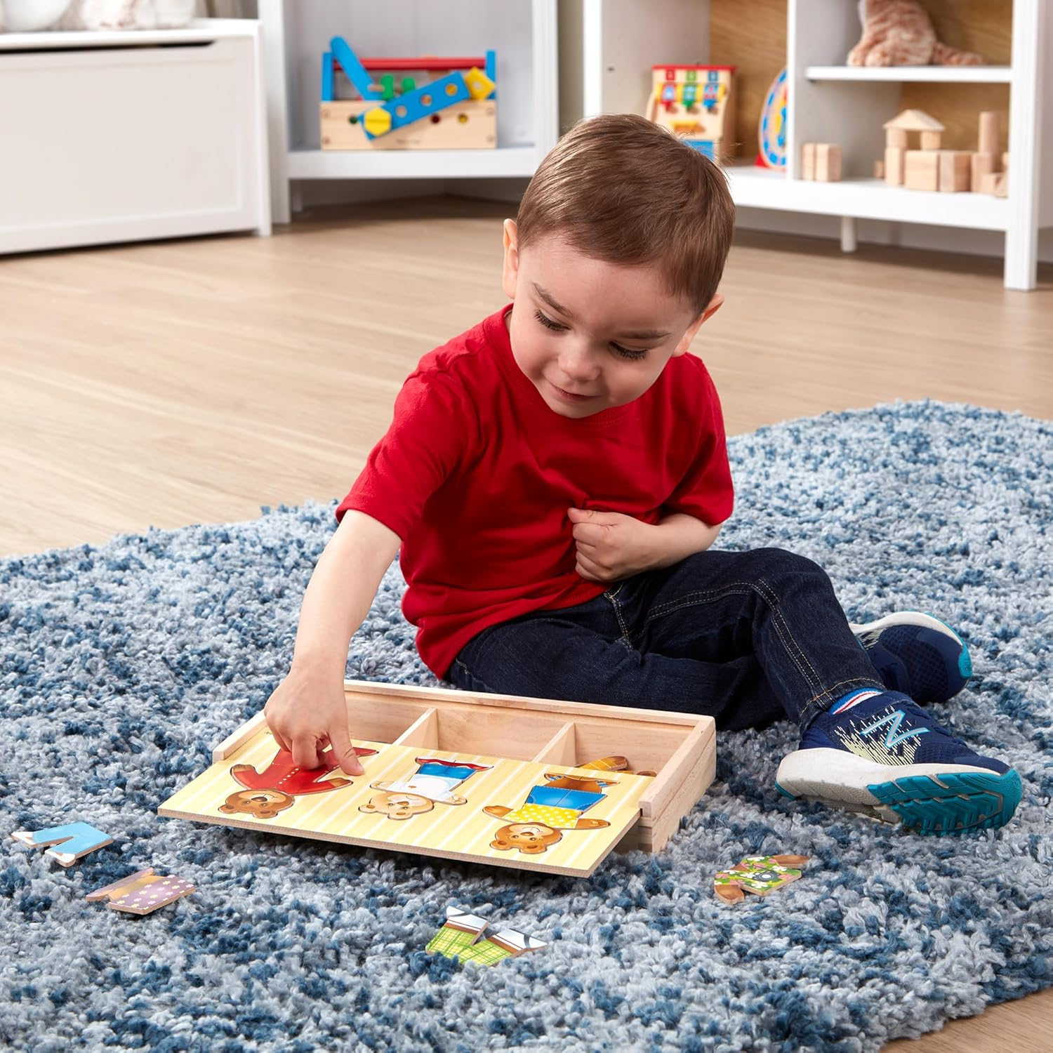 Melissa & Doug Wooden Bear Family Dress-Up Puzzle | Puzzles | Wooden Toy | 3+ | Boy or Girl image number 2