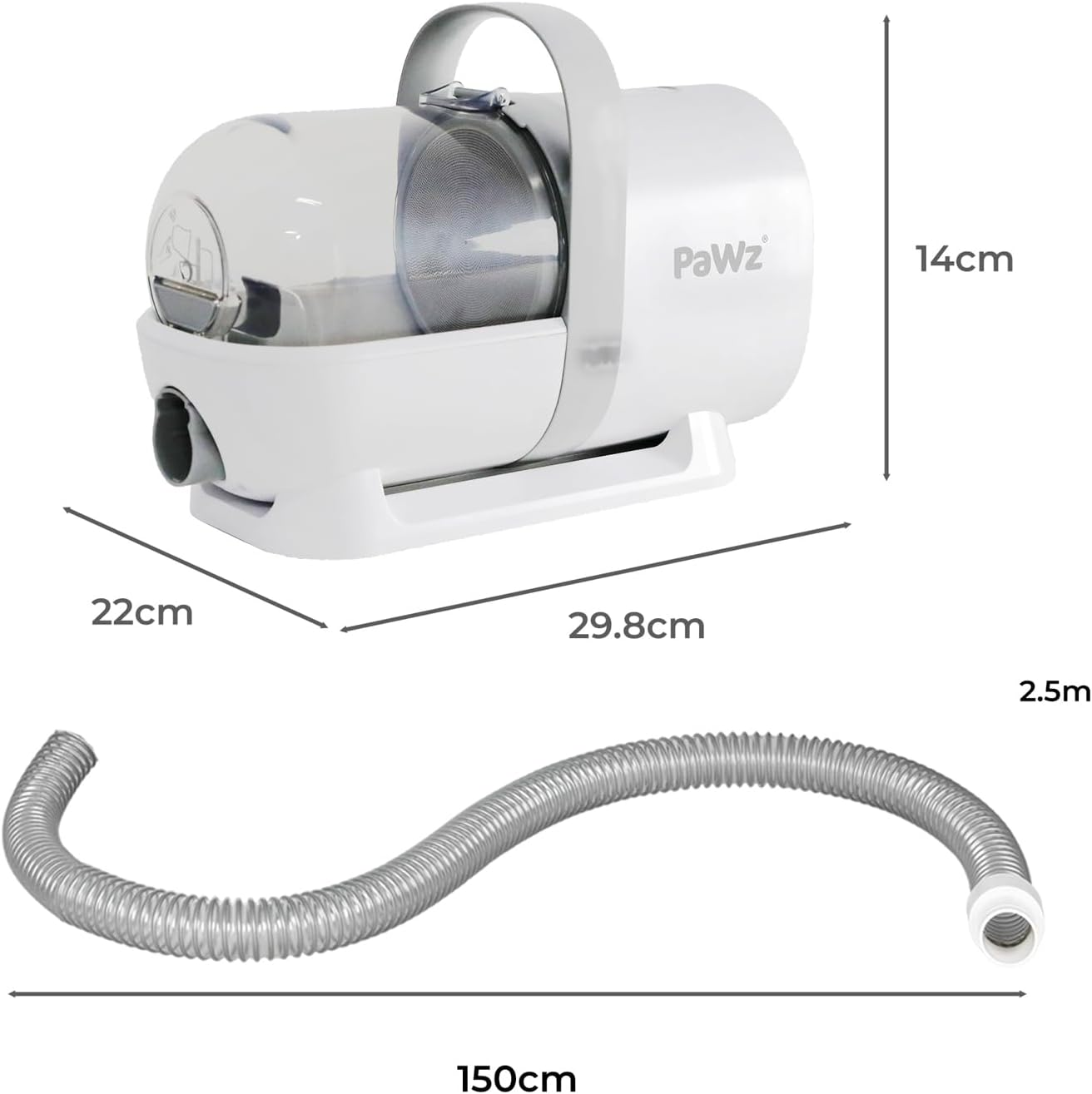 Pawz Pet Grooming Kit 3 Vacuum Levels, 7 in 1 Electric Cordless Dog Cat Grooming Set with Paw Hair Trimmer,Cleaning Brush for Shedding,Wireless Dryer Remover Clipper,1.5L Cup, Low Nosie Pet Supplies image number 2