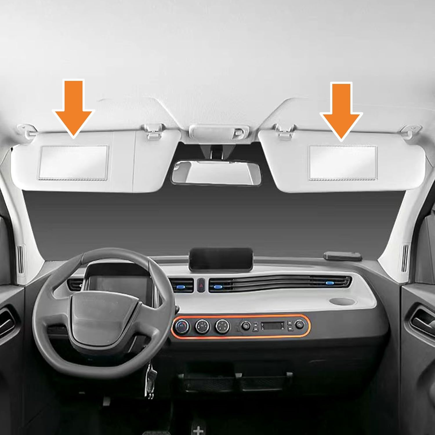 2 Pack Car Sun Visor Makeup Mirrors, Auto Self-Adhesive HD Glass Cosmetic Vanity Mirror for Vehicle Travel, Automotive,Truck,Suv image number 6