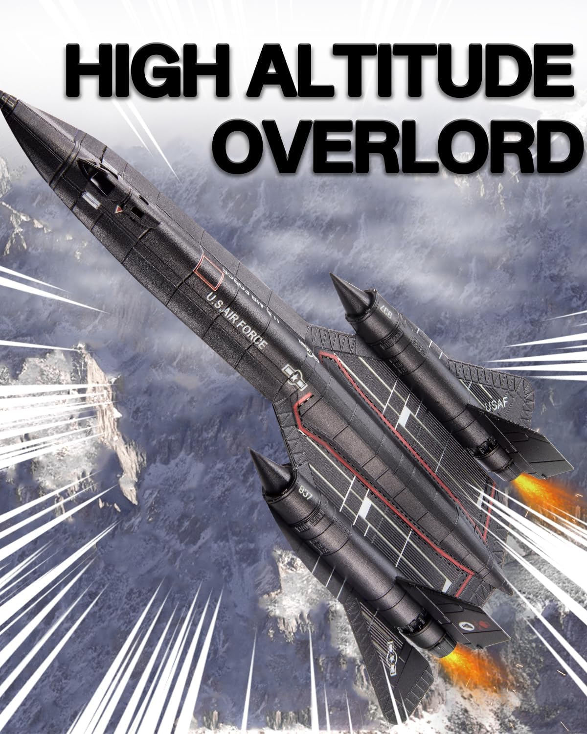 Piececool 3D Metal Puzzles SR-71 Blackbird Aircraft Model Kits Puzzles 3D Model Building Kit DIY Craft for Family Time Great Christmas Birthday Gifts image number 5