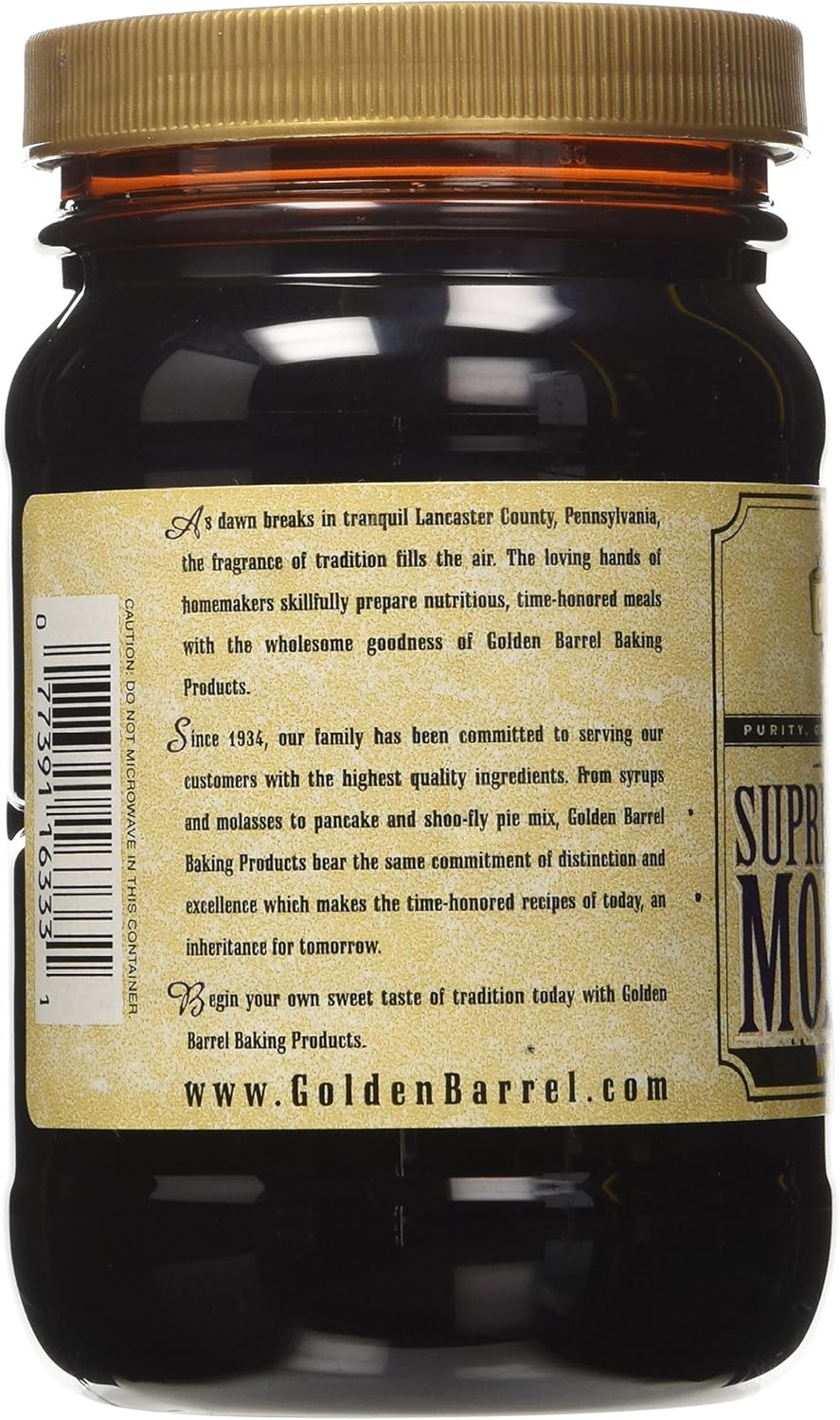 Golden Barrel Unsulphured Supreme Baking/Barbados Molasses, 16 Ounce image number 1