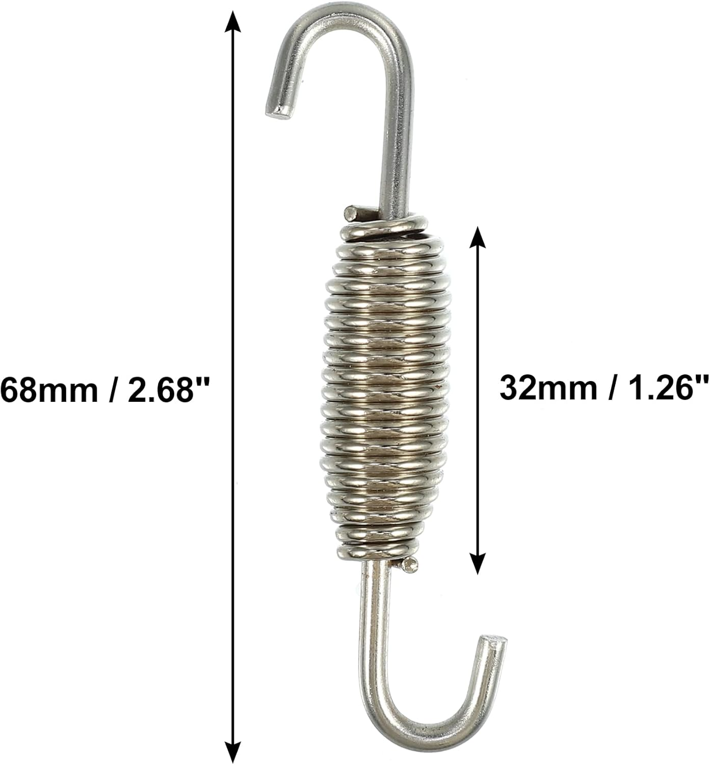 X AUTOHAUX 2Pcs 68Mm 2.68" Motorcycle Muffler Exhaust Pipe Spring Universal Stainless Steel Silver Tone image number 1