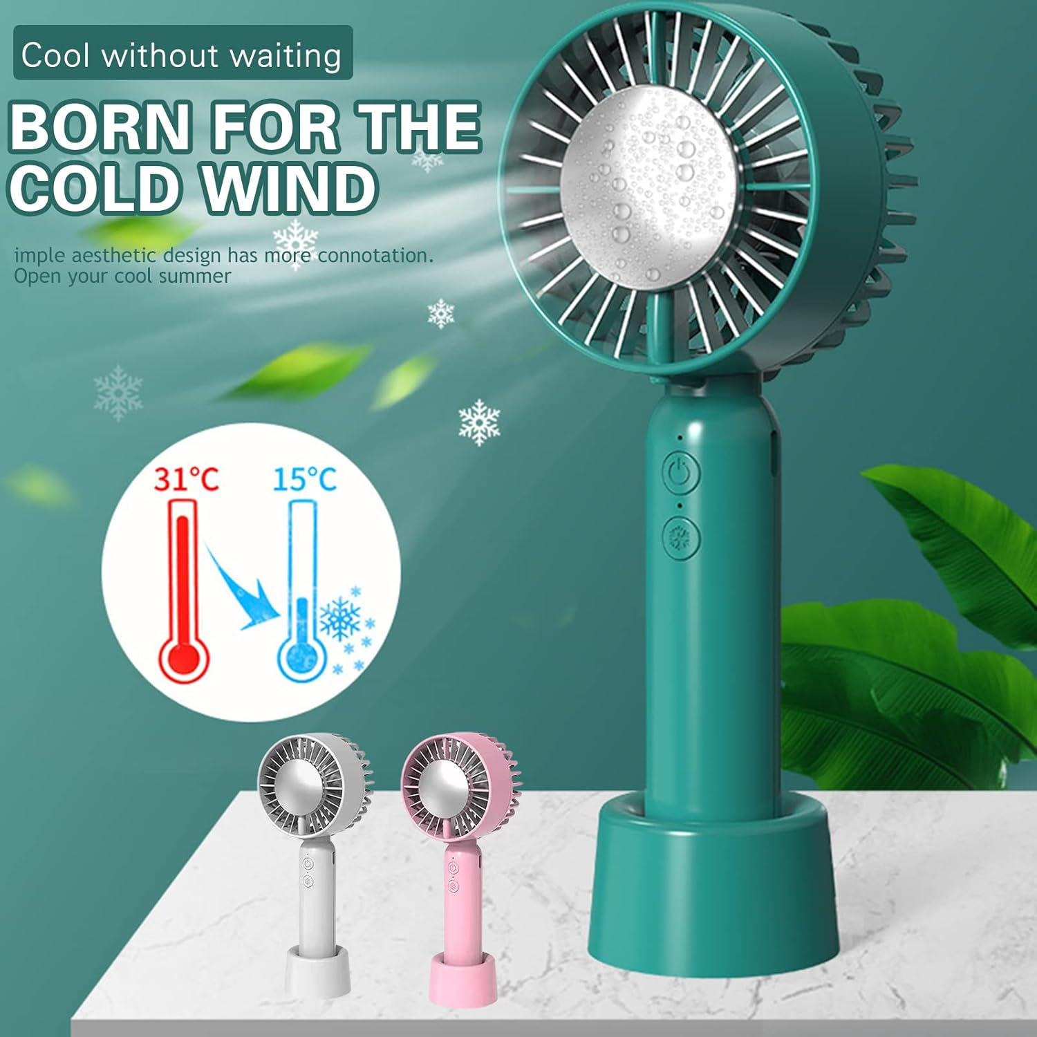 Mini Handheld Fan, Portable Makeup Eyelash Fan Rechargeable Personal Electric Small Fan Reusable Quiet Fan Durable Pocket Hand Fan for Outdoor Activities/562 (Color : White) image number 2