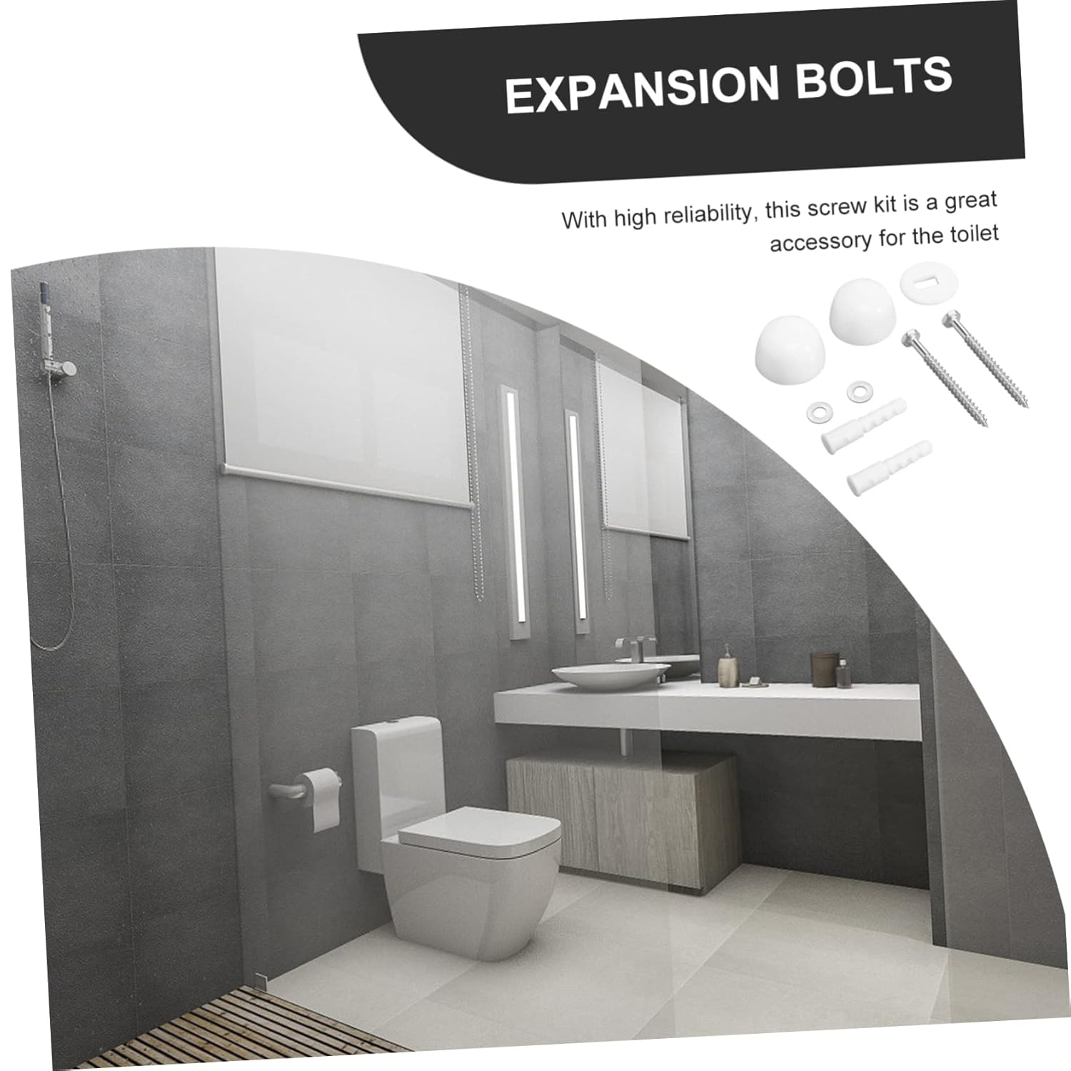 Tofficu 2Sets Toilet Screw Decorative Covers Fixed Toilet Accessories Bathroom Bolts Cover Easy Install image number 4