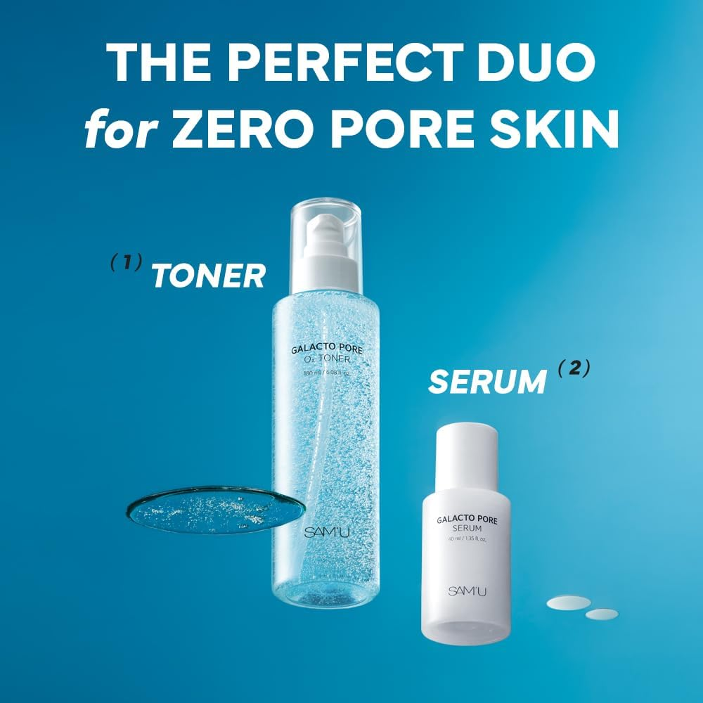 SAM'U Galacto Pore O2 Toner, Exfoliating & Pore-Tightening, Oxygen Bubble Galactomyces Toner, Hydrating for Sebum Control & Suitable for All Skin Types, Korean Toners, 150Ml image number 3