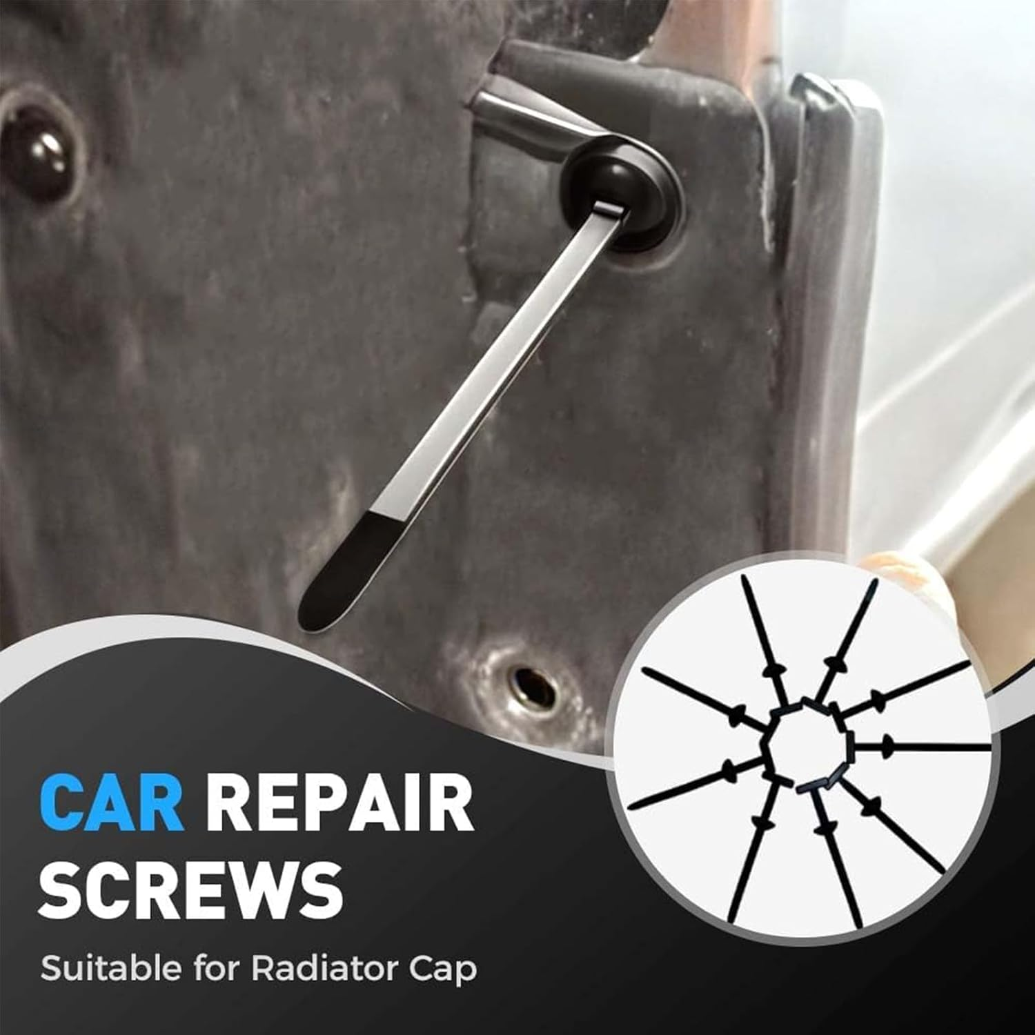 Zalizr 50 Pcs Heavy-Duty Nylon Universal Cable Tie Buckles with Pin & Button, Multipurpose Self-Locking Zip Tie Holders for Auto Repair, Cable Management, and Quick Fix Solutions image number 1