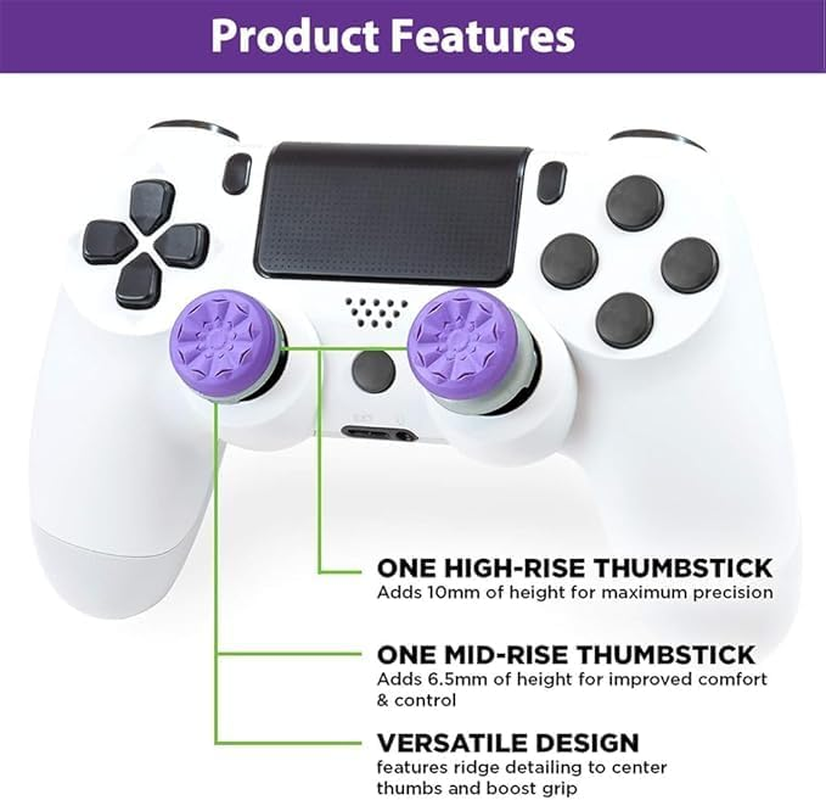 FPS Freek Galaxy Purple for Playstation 4 (PS4) and Playstation 5 (PS5), Performance Thumbsticks, 3D Texture Thumb Grip Stick Joystick Thumbstick, Thumbstick Extender for PS5 (Purple)