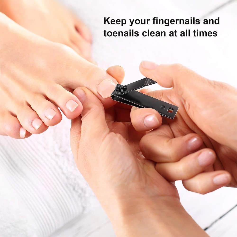 Nail Clippers Set,Large Toenail Clippers for Thick Nails,15Mm Sharp Curved Blade Clippers Cutter,Finger Nail Clippers for Men Adults,Women,Seniors(4Pcs,Black,Silver,Green,Blue) image number 5