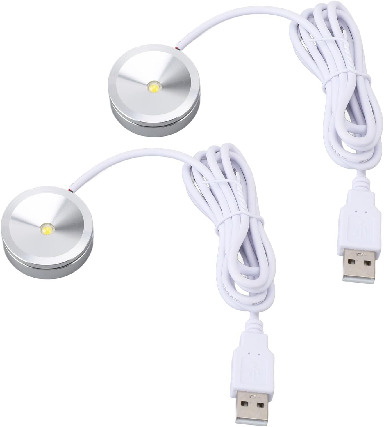 OVAQUIXI LED Spotlight with Small Screen, Aluminum Alloy, 5V round USB Plug, Warm Light, for Jewellery Cabinets image number 2