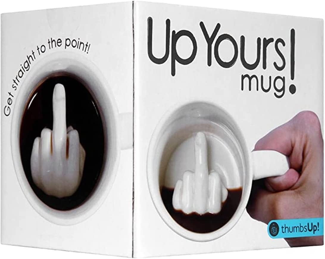Ceramic Middle Finger Coffee Cup,Middle Finger Coffee Mug with 3D Funny Middle Finger inside for Best April Fool'S Day, Valentine'S Day, Birthday Gift
