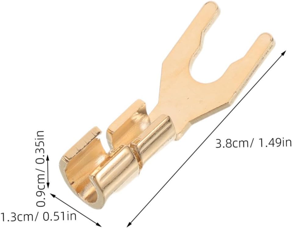Ifundom 2Pcs Speaker Spade Connectors: Hifi Speaker Wire Connectors - Y Spade Plugs for Audio Amplifiers Home Theater and Recording Studios image number 4