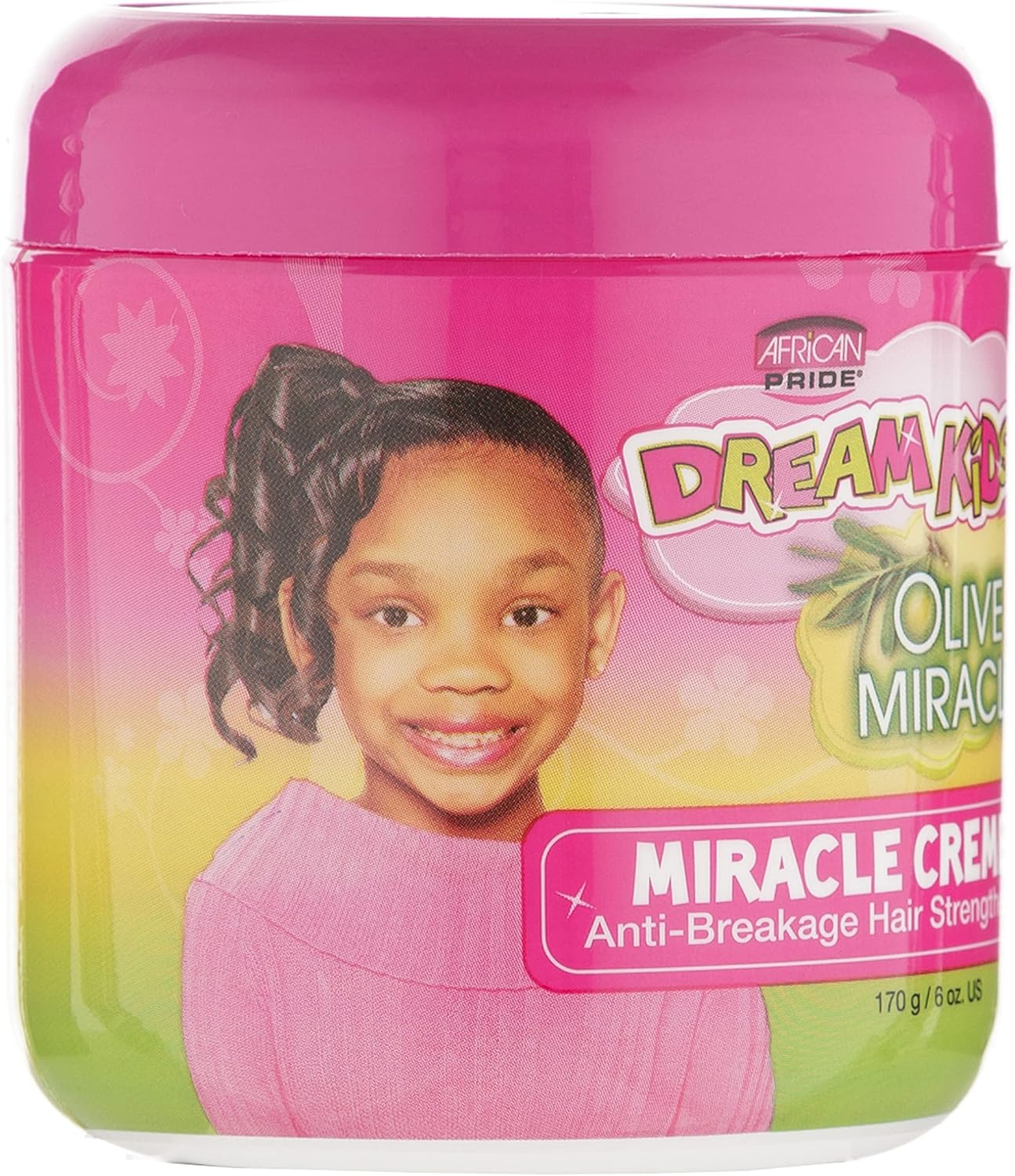 African Pride Dream Kids Olive Miracle Creme Anti-Breakage Hair Strengthener - Helps Strengthen, Condition & Protect Hair, Contains Olive Oil, 6 Oz