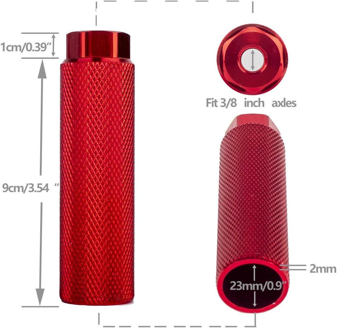 SMALLSTARIII Small Star Bike Pegs 2Pcs Aluminum Alloy Anti-Skid Lead Foot Bicycle Pegs 3/8 Inch Axles - Glode image number 6