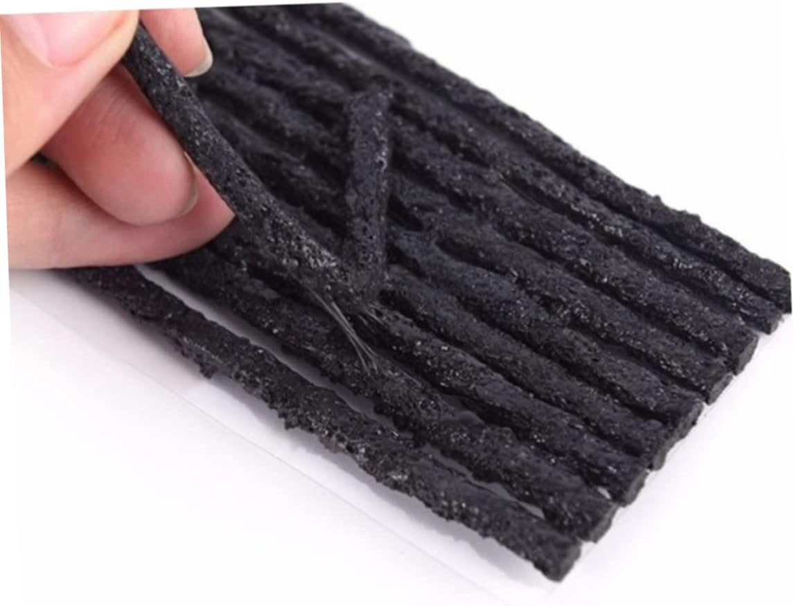 100Pcs Black Car Tubeless Seal Strip 100X3.5Mm Tire Repair Tool Vacuum Automotive Wheel Tire Seal Tape for Puncture Fixing and Maintenance image number 5
