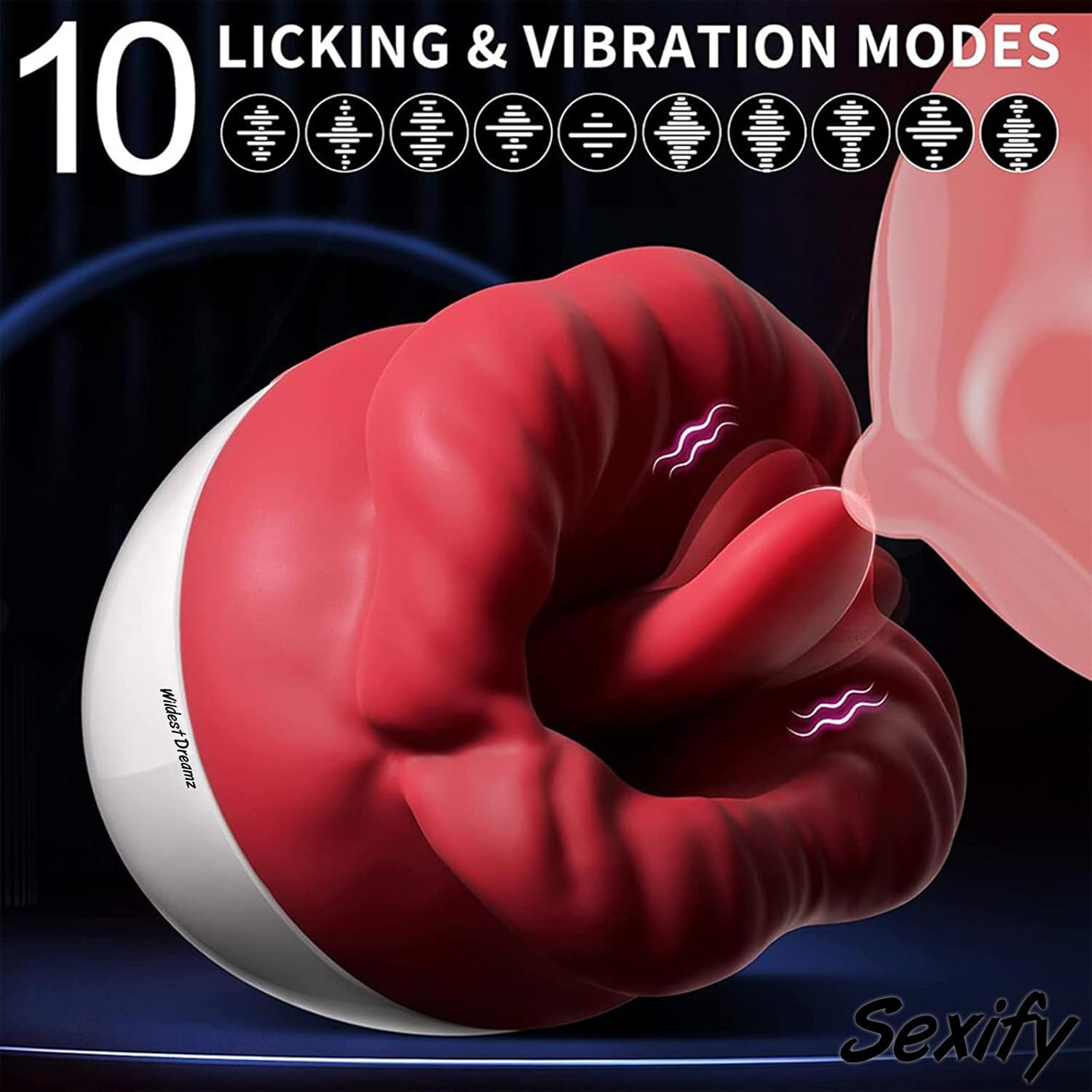 Licking Vibrator Sex Toys Vibrator for Women - Adult Toys with 10 Vibrating & 10 Tongue Licking Modes, Nipple Toys Clitoral Vibrator G-Spot Vibrators, Adult Sex Toys & Games for Women Couples Pleasure image number 6