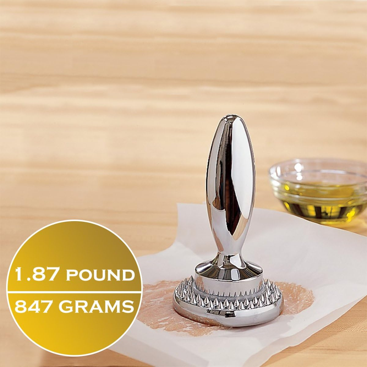 Reversible Meat Tenderizer and Pounder Commerical Dual Sided Meat Tenderizer Mallet Marinating Prep Tool