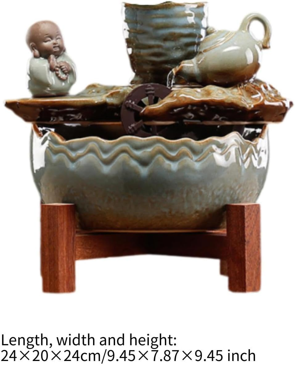 Fonowx Tabletop Fountain Water Pump Indoor Waterfall for Farmhouse Deck Bedroom image number 3