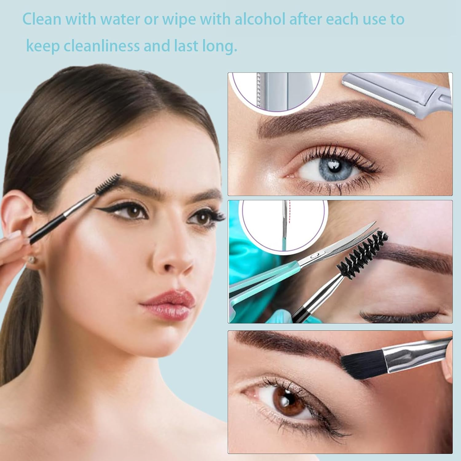 AYAITEE Tweezers for Women Facial Hair, 7PCS Stainless Steel Precision Eyebrow Tweezers Set, Beauty Tools for Ingrown Hair & Splinter Removal image number 4