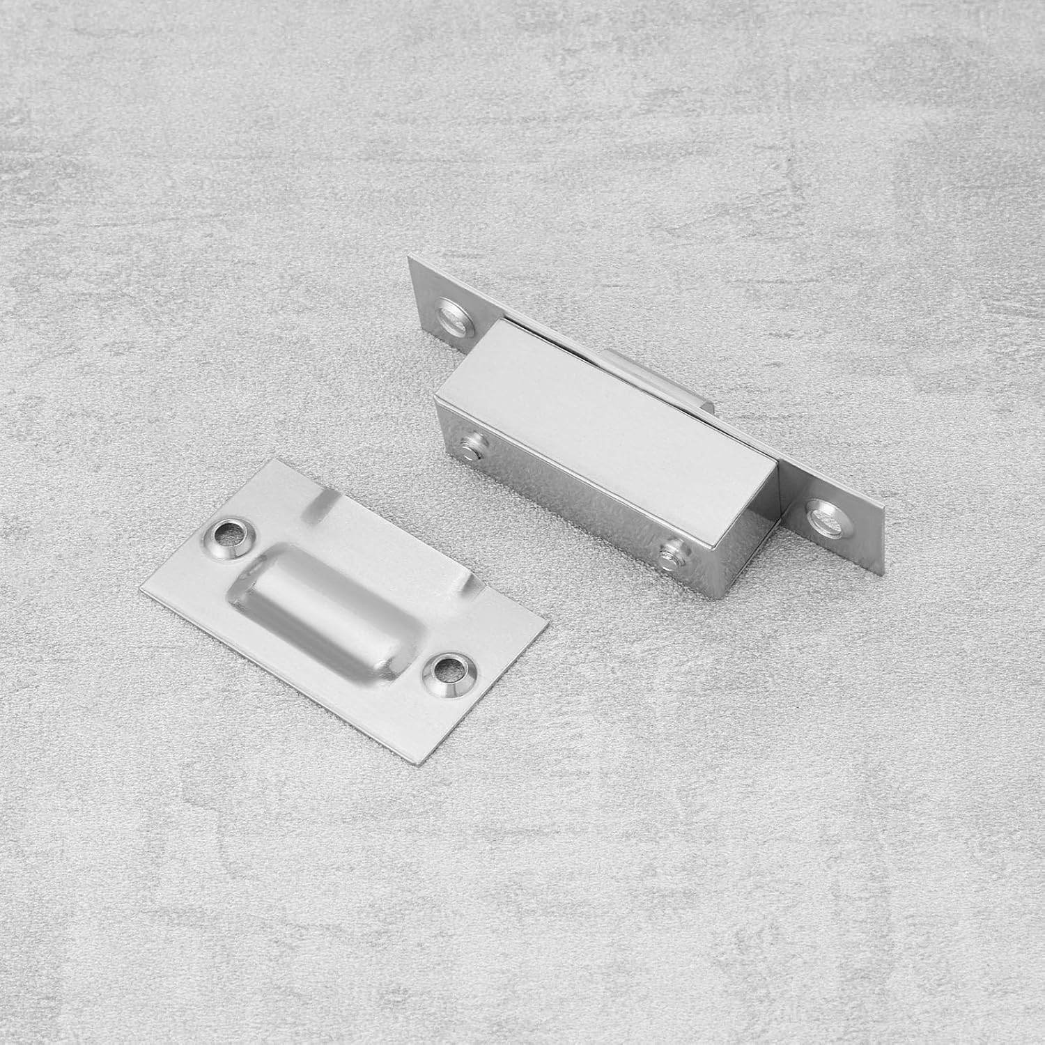 YINETTECH 2 Set Stainless Steel Adjustable Silent Roller Catch Adjustable Roller Catch Door Latches for Cupboards Kitchen Cabinet Bookcases Bathroom, Silver image number 2