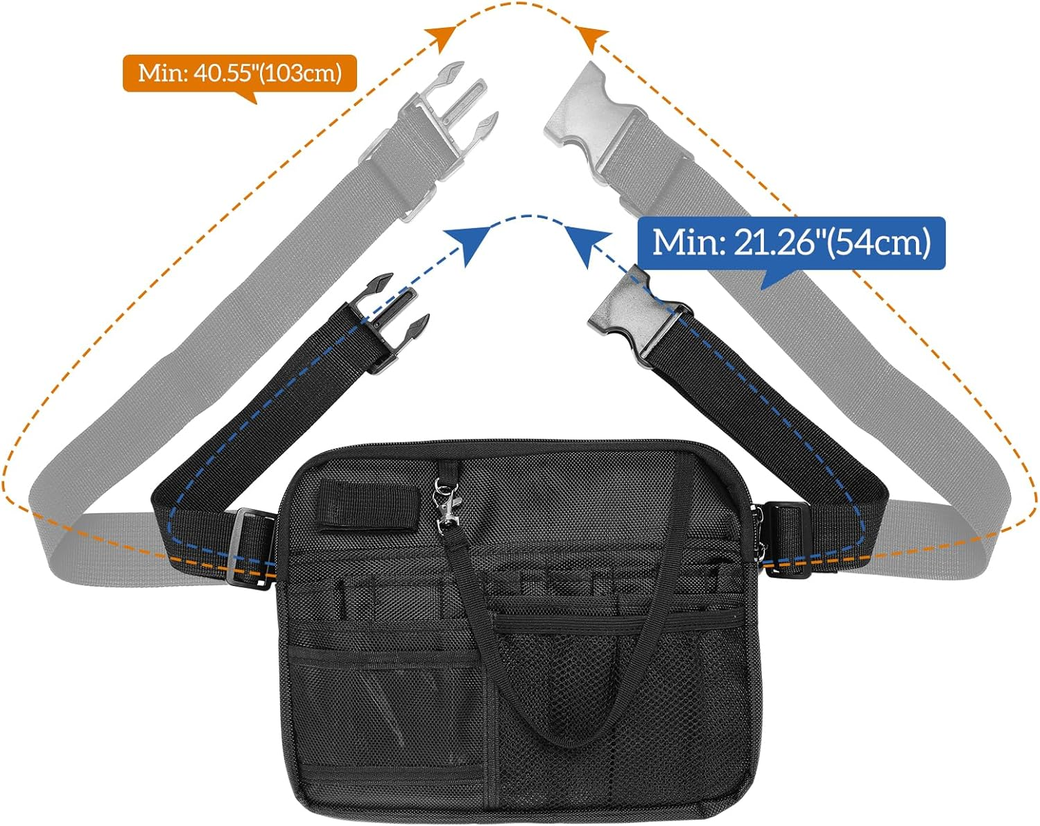 Procase Nurse Fanny Pack, Utility Medical Nursing Fanny Pack for Women, Nurse Organizer Pouch to Carry Stethoscopes and Medical Supplies, Nurse Belt Bag for Nurses RN Vet EMT -L, Black image number 4