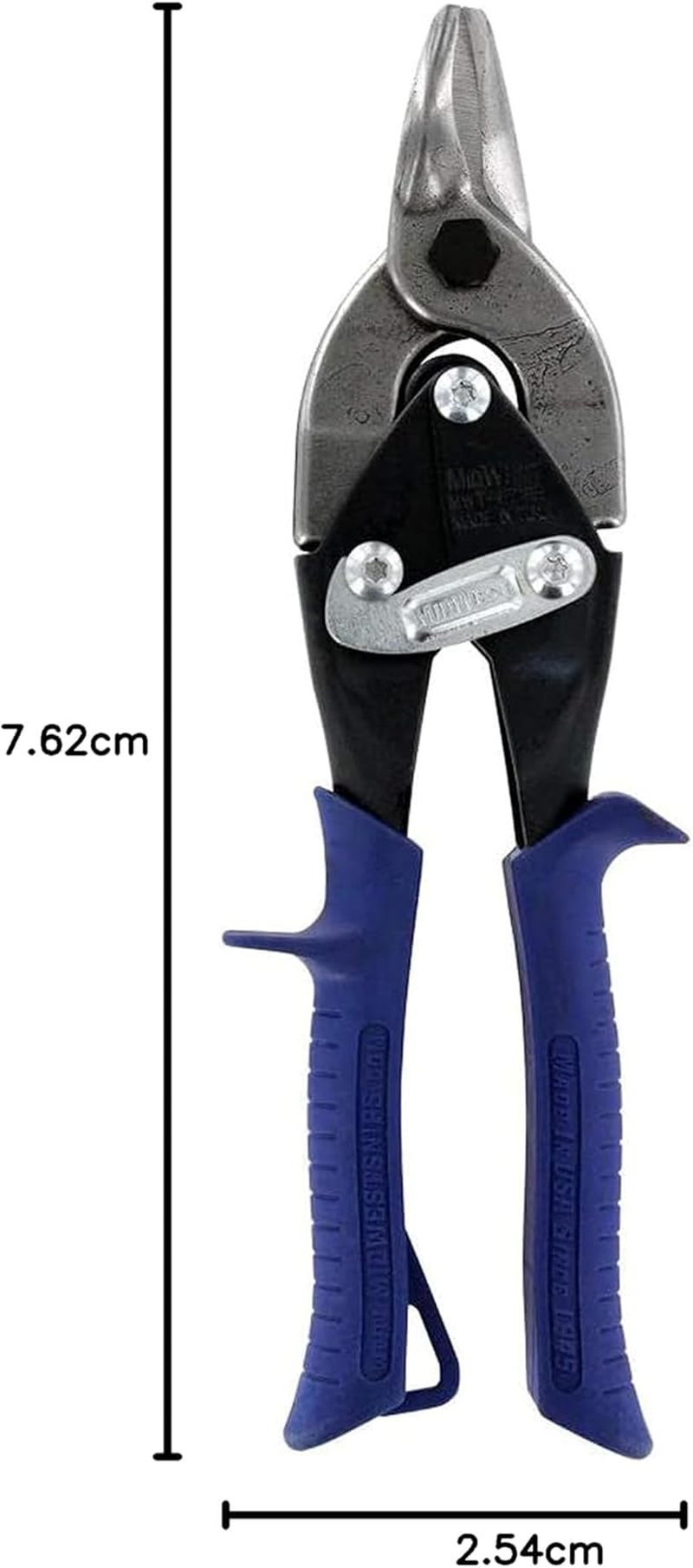 MIDWEST Bulldog Aviation Tin Snip - Straight Cut Regular Tin Cutting Shears with Forged Blade & KUSH'N-POWER Comfort Grips - MWT-6716B image number 3
