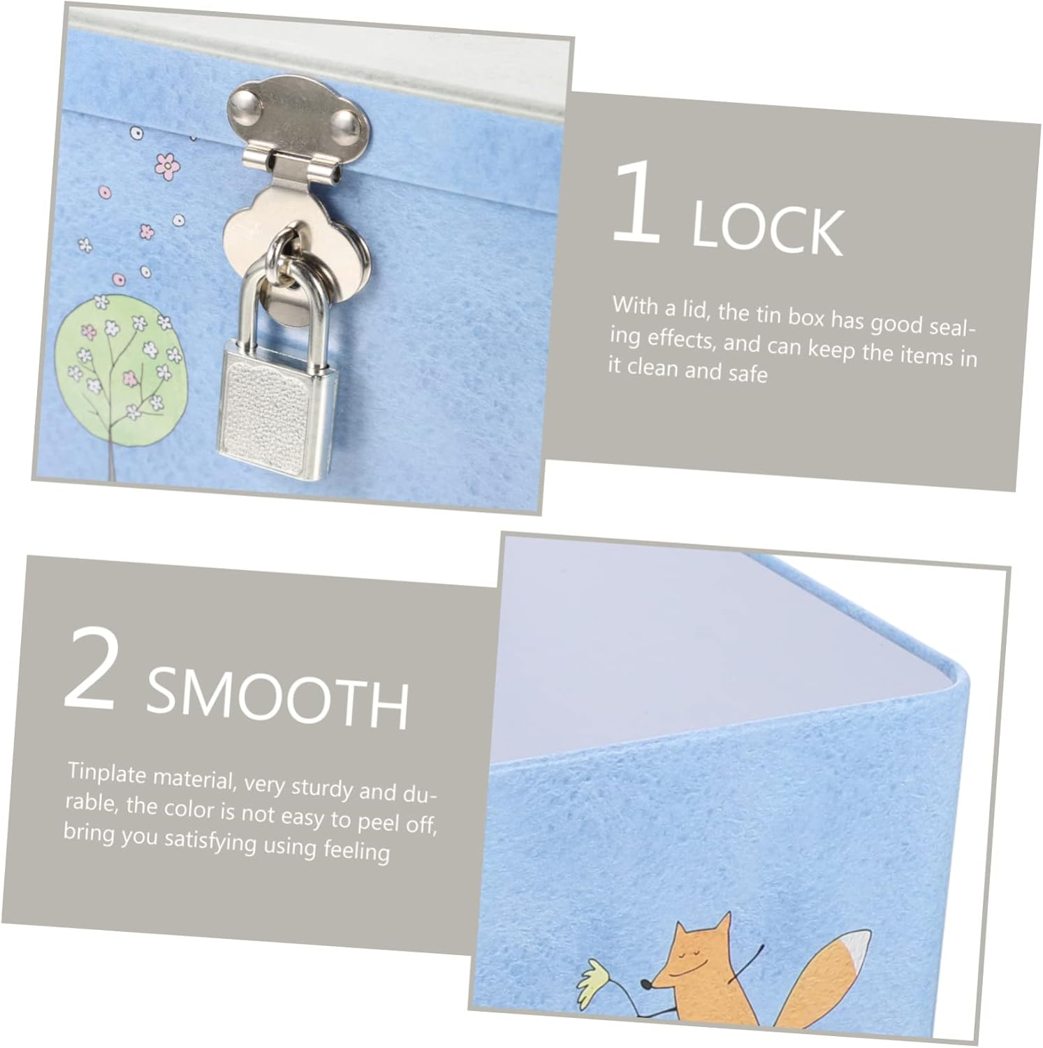 Adorable Vintage Tinplate Storage Box with Decorative Container for Jewelry Crafts and Keepsakes for Home Desktop Organization image number 4